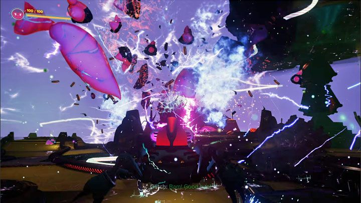 Po tym jak zniszczycie gniazda pojawi się pasek energii głównego wirusa, czyli ostatniego dużego gniazda - Ratchet & Clank Rift Apart: Główny wirus, scena Usterki - jak pokonać? - Ratchet & Clank Rift Apart - poradnik do gry