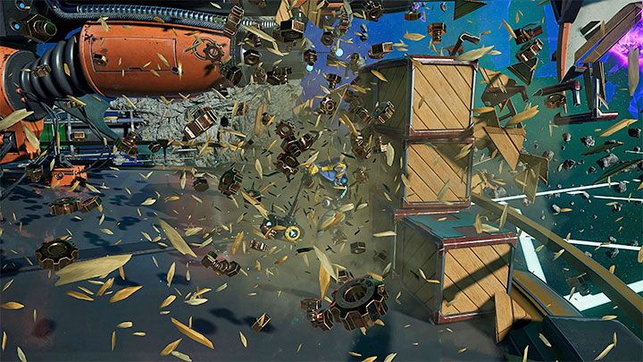 Podczas badania kolejnych lokacji w Ratchet & Clank Rift Apart warto próbować niszczenia wszystkich obiektów z okolicy ze szczególnym uwzględnieniem skupisk skrzynek - Ratchet & Clank Rift Apart: Porady na start - Ratchet & Clank Rift Apart - poradnik do gry