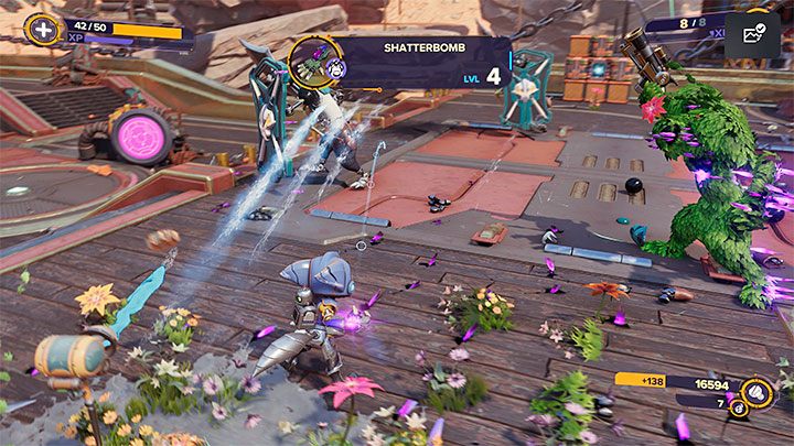 Po znalezieniu się na głównym pokładzie dużego statku musicie najpierw przystąpić do nowych walk ze standardowymi piratami - Ratchet & Clank Rift Apart: Zresetowanie Naprawiacza - solucja - Ratchet & Clank Rift Apart - poradnik do gry