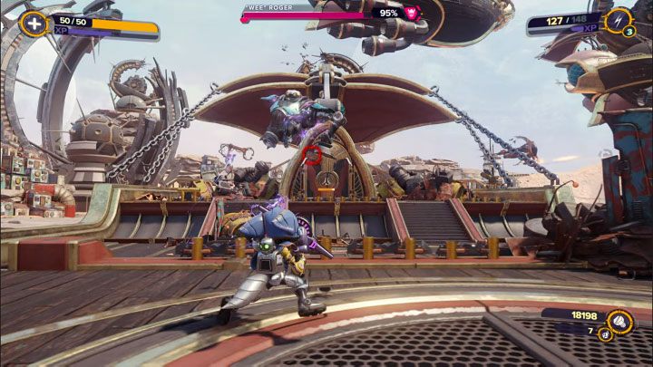 W trakcie rozgrywania walk na głównym pokładzie statku załączy się krótka cut-scenka zwiastująca przybycie bossa Wee Roger - Ratchet & Clank Rift Apart: Zresetowanie Naprawiacza - solucja - Ratchet & Clank Rift Apart - poradnik do gry