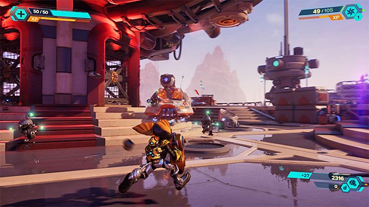 Spodziewajcie się konieczności przystąpienia do walk z maszynami Nefariousa - Ratchet & Clank Rift Apart: Wejście na stację Kedaro - solucja - Ratchet & Clank Rift Apart - poradnik do gry