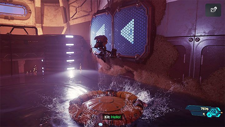 Dotrzecie docelowo do częściowo zalanego północno-wschodniego pomieszczenia - Ratchet & Clank Rift Apart: Odnalezienie Kuźni Rubion - solucja - Ratchet & Clank Rift Apart - poradnik do gry