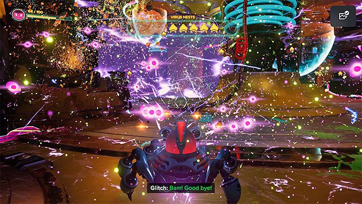 Nowa scena z kontrolowania Usterki (miniaturowego robota) ma podobne założenia do poprzedniej z jednej z wcześniejszych misji - Ratchet & Clank Rift Apart: Naprawienie kuźni - solucja - Ratchet & Clank Rift Apart - poradnik do gry