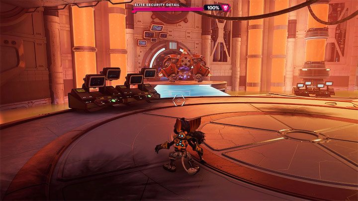 Po tym jak Wolt pokona wszystkich przeciwników (w pojedynkę lub przy wsparciu Ratcheta) zbliżcie się do miejsca, w którym był więziony - Ratchet & Clank Rift Apart: Uwolnienie Wolta i stworzenie Wymiaromatu - solucja - Ratchet & Clank Rift Apart - poradnik do gry