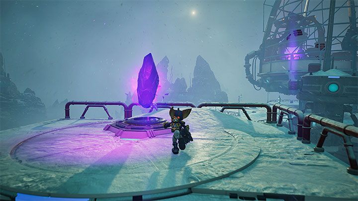 Po dotarciu na górę uderzcie w blizon żeby powrócić do wymiaru gorącej planety - Ratchet & Clank Rift Apart: Uwolnienie Wolta i stworzenie Wymiaromatu - solucja - Ratchet & Clank Rift Apart - poradnik do gry