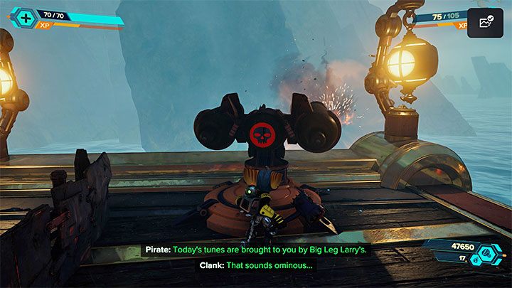 Warto zaznaczyć, że w tej i kolejnych bitwach misji możecie opcjonalnie korzystać ze stacjonarnych armat - Ratchet & Clank Rift Apart: Ochranianie Kapitana Quantum - solucja - Ratchet & Clank Rift Apart - poradnik do gry