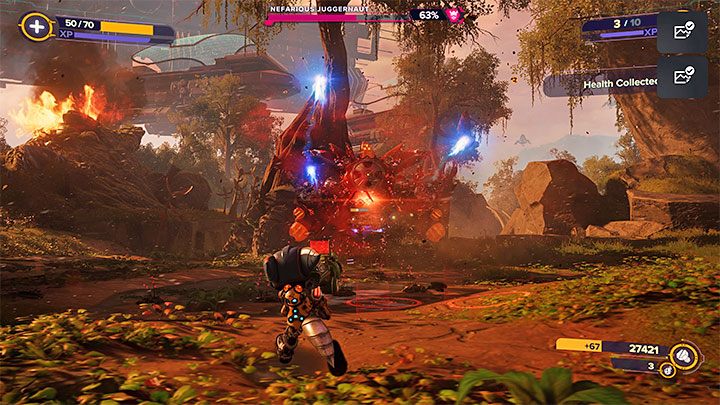 W dotarciu do Troponogi przeszkodzi Wam mini-boss - Niszczyciel Nefariousa - Ratchet & Clank Rift Apart: Ochrona Mortów i uwolnienie Troponogi - solucja - Ratchet & Clank Rift Apart - poradnik do gry