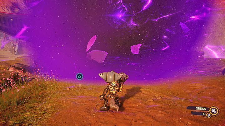 Oprócz Niszczyciela musicie też rozprawić się z ostatnią grupą mniejszych maszyn Nefariousa - Ratchet & Clank Rift Apart: Ochrona Mortów i uwolnienie Troponogi - solucja - Ratchet & Clank Rift Apart - poradnik do gry