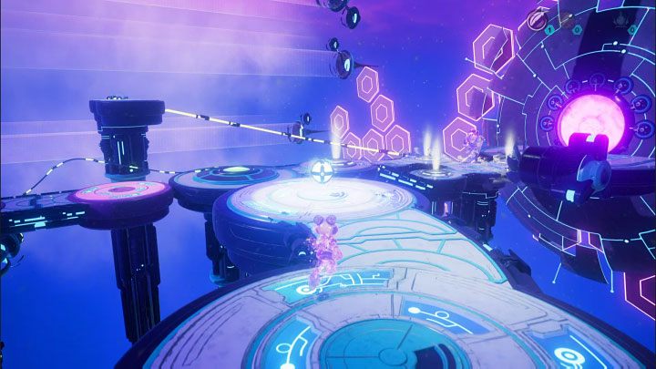 Po znalezieniu się obok meta-terminalu skręćcie w lewo i zbadajcie nową ścieżkę - Ratchet & Clank Rift Apart: Ochrona Mortów i uwolnienie Troponogi - solucja - Ratchet & Clank Rift Apart - poradnik do gry