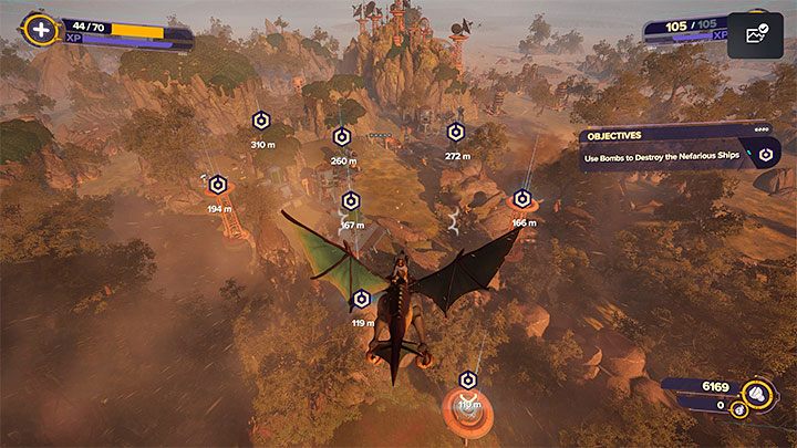 Po wymianie zdań z Mortami gra oznaczy miejsca, w których możecie zabierać bomby - Ratchet & Clank Rift Apart: Zniszczenie statków Nefariousa - solucja - Ratchet & Clank Rift Apart - poradnik do gry