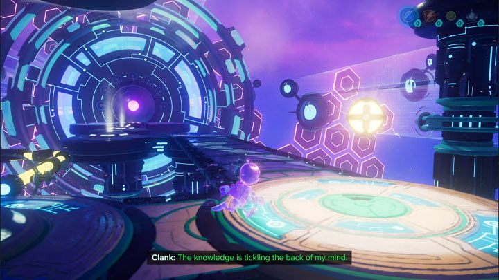 Wyruszcie prosto, przeskoczcie nad przepaścią i zabierzcie elektryczną sferę (Electric Sphere) - Ratchet & Clank Rift Apart: Dotarcie do anomalii w katakumbach - solucja - Ratchet & Clank Rift Apart - poradnik do gry