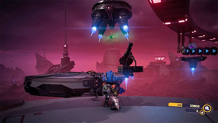 Po opuszczeniu kieszeni wymiarowej przejdźcie na zachodnią platformę i następnie skręćcie na północ - Ratchet & Clank Rift Apart: Wyłączenie reaktora - solucja - Ratchet & Clank Rift Apart - poradnik do gry