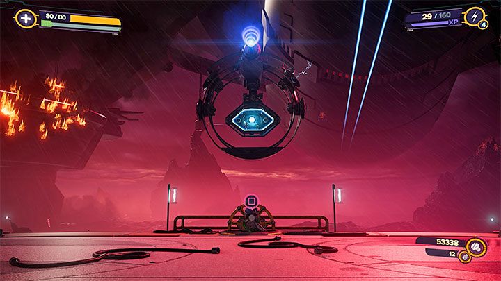 Pokonanie statków powietrznej Królewskiej eskorty pozwoli Wam wygrać bitwę i skorzystać z korby do uwolnienia towarzyszy - Ratchet & Clank Rift Apart: Podążanie za celą - solucja - Ratchet & Clank Rift Apart - poradnik do gry