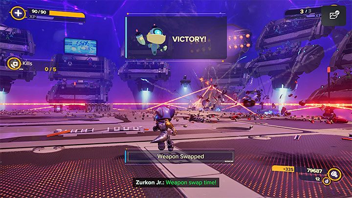 W celu odblokowania osiągnięcia musicie zaliczyć tylko jedną dowolnie wybraną złotą walkę - Ratchet & Clank Rift Apart: Trofea - lista - Ratchet & Clank Rift Apart - poradnik do gry