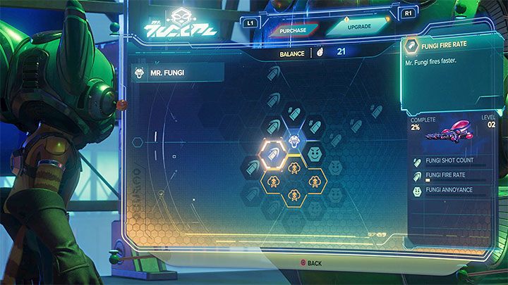 Osobna zakładka w oknie handlu pozwala na kupowanie ulepszeń broni od Pani Zurkon - Ratchet & Clank Rift Apart: Handlarz - Pani Zurkon - Ratchet & Clank Rift Apart - poradnik do gry