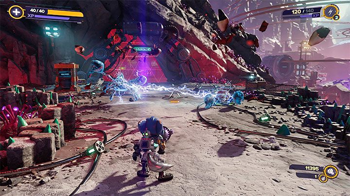 Zauważcie, że możecie wyruszyć w stronę przejścia, które w wymiarze po katakliźmie było zablokowane - Ratchet & Clank Rift Apart: Wyłączenie blokady i dotarcie do górników - solucja - Ratchet & Clank Rift Apart - poradnik do gry