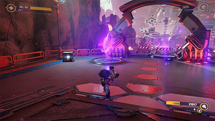 Powróćcie tą samą drogą na wschód i spodziewajcie sie napotkania grupy opryszków na motocyklach po zbliżeniu się do wyjścia z jaskini - Ratchet & Clank Rift Apart: Spotkanie z inżynierem, poszukiwania botów - solucja - Ratchet & Clank Rift Apart - poradnik do gry