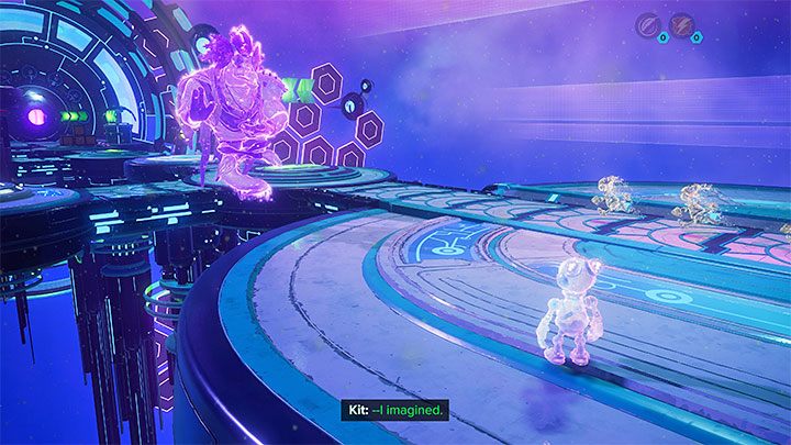 Analogicznie do Clanka Kit przez większość czasu podróżuje na plecach bohatera i komentuje wydarzenia - Ratchet & Clank Rift Apart: Grywalne postacie - Ratchet & Clank Rift Apart - poradnik do gry