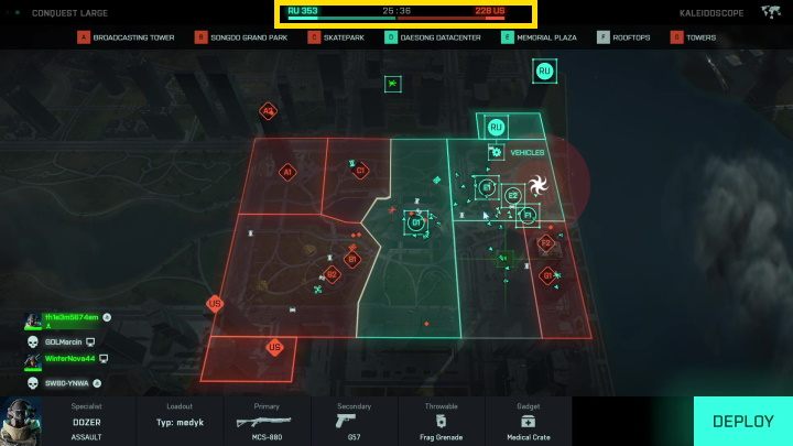 Drugim elementem wpływającym na prędkość utraty biletów jest ilość sektorów posiadanych przez drużynę - Battlefield 2042: Bilety - jak działają? - Battlefield 2042 - poradnik do gry