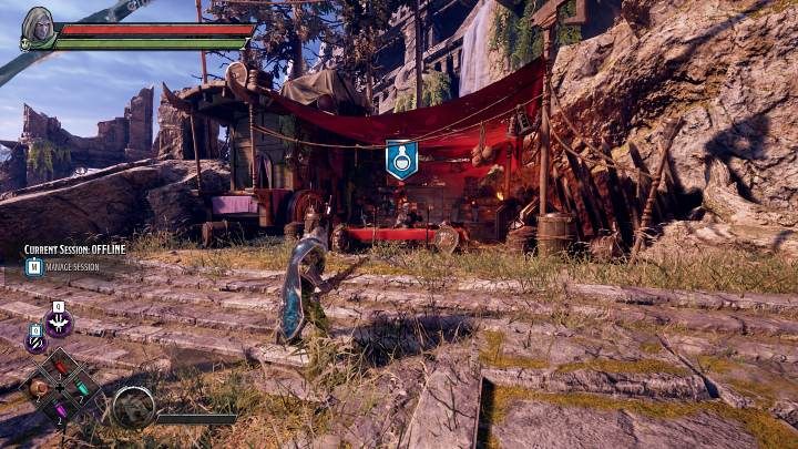 Jedynego handlarza w grze Dungeons & Dragons Dark Alliance znajdziecie właśnie w obozie Kelvins Cairn - Dark Alliance: Obóz Kelvins Cairn - Dark Alliance - poradnik do gry