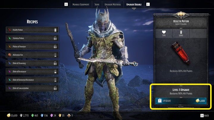 Przedmioty zużywalne w grze D&D Dark Alliance mogą zostać ulepszone maksymalnie do 5 poziomu, a za każdy poziom trzeba będzie zapłacić określoną ilość złota - Dark Alliance: Przedmioty - jak ulepszać? - Dark Alliance - poradnik do gry