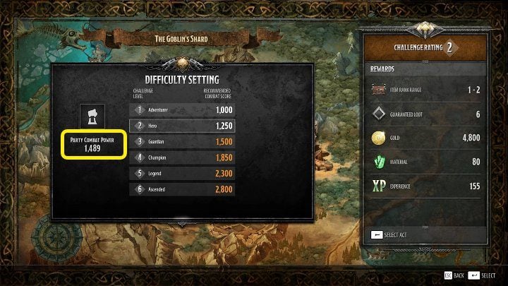 Przed wyruszeniem na misję zwróćcie uwagę na moc drużyny (Party Combat Power), aby wybrać odpowiedni poziom trudności - Dark Alliance: Porady na start - Dark Alliance - poradnik do gry