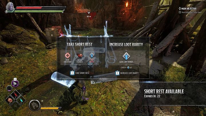 Po przejściu określonych etapów misji będziecie mogli skorzystać z obozowiska, aby zregenerować punkty życia i Staminę postaci oraz wszystkie posiadane przedmioty zużywalne lub w celu zwiększenia jakości znajdowanego lootu - Dark Alliance: Eksploracja - zagrożenia, przejścia, znajdźki - Dark Alliance - poradnik do gry