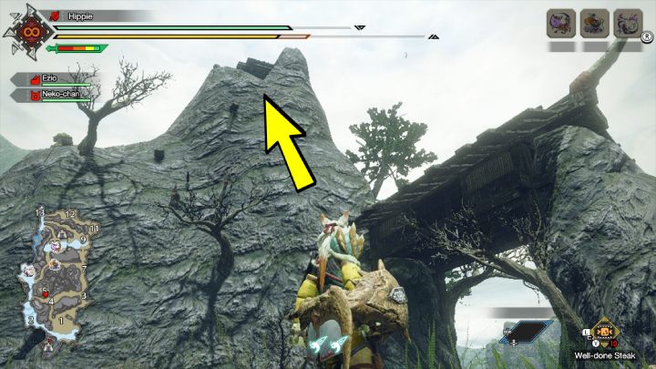 1 stara wiadomość znajduje się w obszarze nr 5 - Monster Hunter Rise: Stare wiadomości - Ruiny Świątynne, znajdźki, mapa - Monster Hunter Rise - poradnik do gry