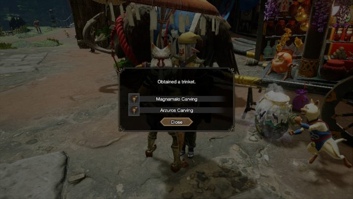 Po odnalezieniu wszystkich 10 wiadomości w Ruinach Świątynnych, wrócicie do wioski i porozmawiajcie z kupcem Kagero - Monster Hunter Rise: Stare wiadomości - Ruiny Świątynne, znajdźki, mapa - Monster Hunter Rise - poradnik do gry