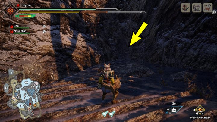 4 stara wiadomość znajduje się w ukrytej jaskini - Monster Hunter Rise: Stare wiadomości - Wyspy Mroźne, znajdźki, mapa - Monster Hunter Rise - poradnik do gry