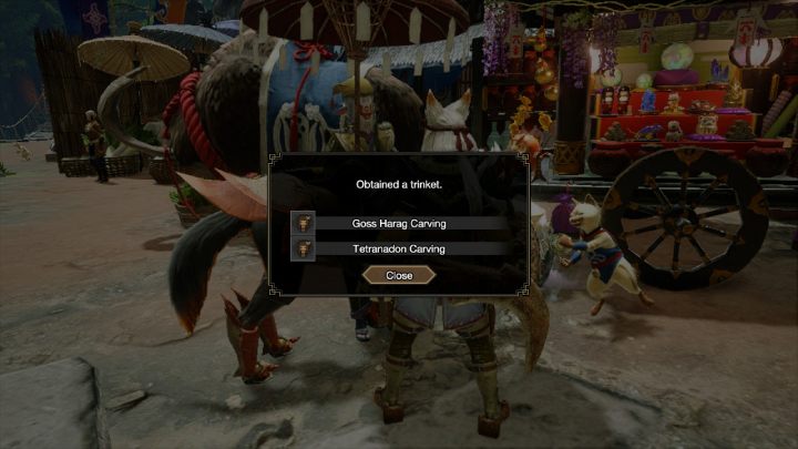 Po odnalezieniu wszystkich 10 wiadomości z Wysp Mroźnych, wrócicie do wioski i porozmawiajcie z kupcem Kagero - Monster Hunter Rise: Stare wiadomości - Wyspy Mroźne, znajdźki, mapa - Monster Hunter Rise - poradnik do gry