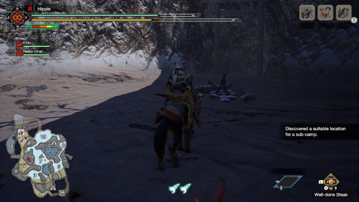 Podobóz nr 1 znajduje się między 6 a 7 obszarem - Monster Hunter Rise: Podobóz - Wyspy Mroźne, znajdźki, mapa - Monster Hunter Rise - poradnik do gry