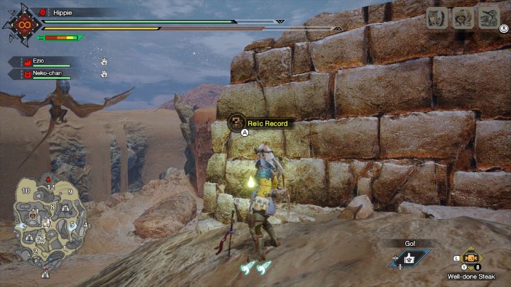 10 stara wiadomość znajduje się w obszarze nr 12, przy zniszczonym budynku z cegieł - Monster Hunter Rise: Stare wiadomości - Równiny Piasku, znajdźki, mapa - Monster Hunter Rise - poradnik do gry