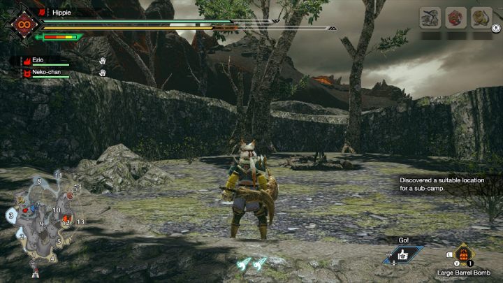 Podobóz nr 2 znajduje się między obszarami nr 6 i 7 - Monster Hunter Rise: Podobóz - Jaskinie Lawy, znajdźki, mapa - Monster Hunter Rise - poradnik do gry