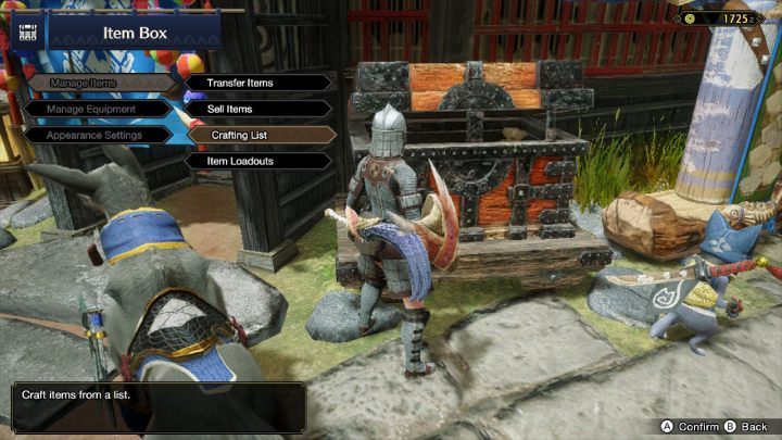 Lepszym sposobem na wytworzenie przedmiotów jest zajrzenie do jednej ze skrzyń, znajdujących się w wiosce - Monster Hunter Rise: Przedmioty - jak tworzyć? - Monster Hunter Rise - poradnik do gry