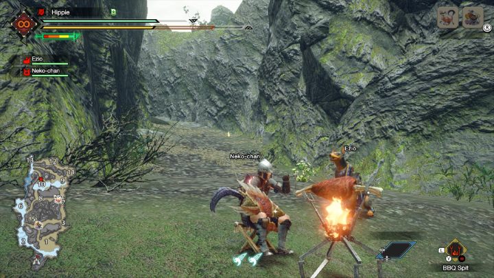 Jeśli chcecie uzyskać dobrze wysmażony stek, musicie poczekać aż mięso się przyrumieni oraz muzyka, grana podczas grillowania, dobiegnie do samego końca - Monster Hunter Rise: Dobrze wysmażony stek - jak zrobić? - Monster Hunter Rise - poradnik do gry