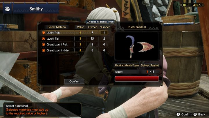 Do ulepszeń niektórych broni potrzebne będą materiały z potworów, możecie wtedy wybrać które części chcecie wykorzystać - Monster Hunter Rise: Porady na start - Monster Hunter Rise - poradnik do gry