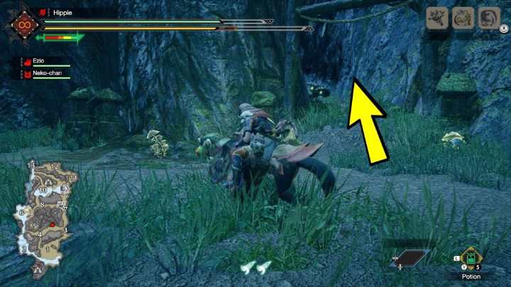 Gdy dojdziecie do rozwidlenia, skręćcie w prawo i podążajcie drogą z lampionami - Monster Hunter Rise: Śnieżnolicy lis - jak znaleźć? - Monster Hunter Rise - poradnik do gry