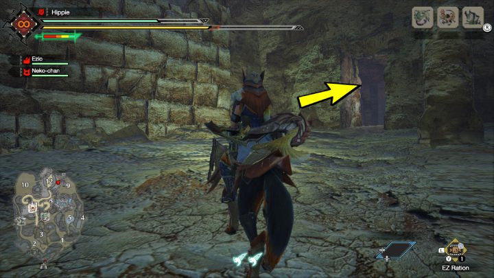 Podróż do pomieszczenia, w którym przebywa Regitryca jest bardzo krótka - Monster Hunter Rise: Regitryca - jak znaleźć? - Monster Hunter Rise - poradnik do gry