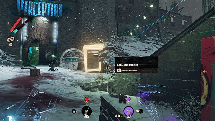 W pobliżu niektórych prezentów oprócz przeciwników możecie odnajdywać losowo rozstawione wieżyczki - Deathloop: Supersprytne - solucja, opis przejścia - Deathloop - poradnik do gry