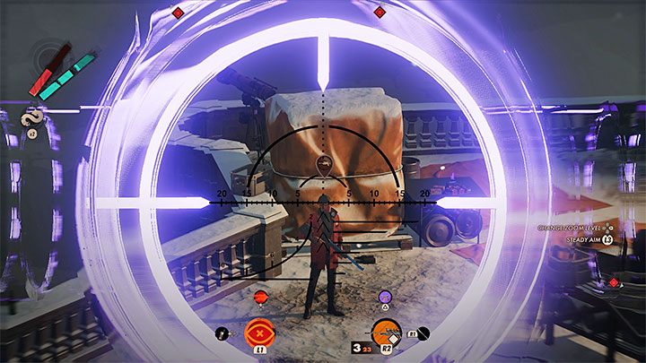 Jeśli doszło do wszczęcia alarmu, to Egor najprawdopodobniej przemieści się na dach zamku lub na jeden z wyższych balkoników - Deathloop: Koniec końców - solucja, opis przejścia - Deathloop - poradnik do gry