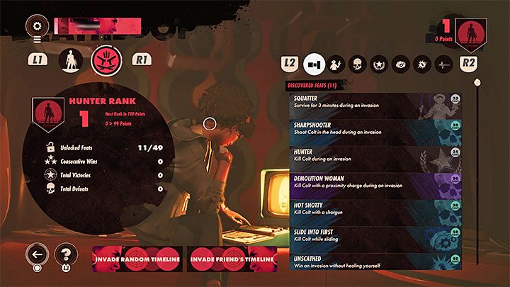 2) Przeglądanie postępów (Hunter Progression) - Możecie sprawdzać dostępne w danym momencie wyzwania (np - Deathloop: Na czym polegają Inwazje? - Deathloop - poradnik do gry