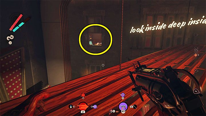 Ten wariant zakłada wykorzystanie urządzeń z zamku do odnalezienia Aleksisa - Deathloop: Jak zdemaskować Aleksis? - Deathloop - poradnik do gry