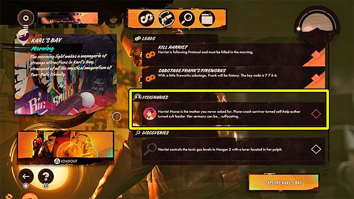 Informacje o aktualnych miejscach pobytu Wizjonerów możecie odczytywać w trakcie pobytu w tunelach, w których planuje się kolejne wyprawy - Deathloop: Wszyscy Wizjonerzy, lista bossów - Deathloop - poradnik do gry