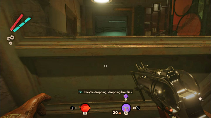 W pierwszym pomieszczeniu kontrolnym znajduje się uszkodzona oszklona ściana - Deathloop: Popołudniowe igraszki - solucja, opis przejścia - Deathloop - poradnik do gry