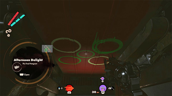 Jeśli opis piktogramu wspomina o behemocie na kołach, to musicie zainteresować się pojazdem gąsienicowym z obrazka 1 - Deathloop: Popołudniowe igraszki - solucja, opis przejścia - Deathloop - poradnik do gry