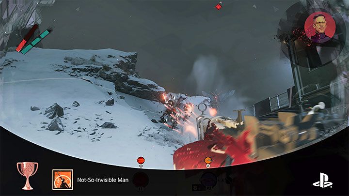 Po tym jak uaktywniony zostanie niwelator wyjdźcie z jego obszaru działania i szukajcie okazji do zaatakowania Egora gdy Wizjoner zbliży się do niwelatora i po znalezieniu się w jego zasięgu straci możliwość korzystania z kamuflażu - Deathloop: Jak zdobyć trofeum Człowiek nie taki znowu niewidzialny? - Deathloop - poradnik do gry