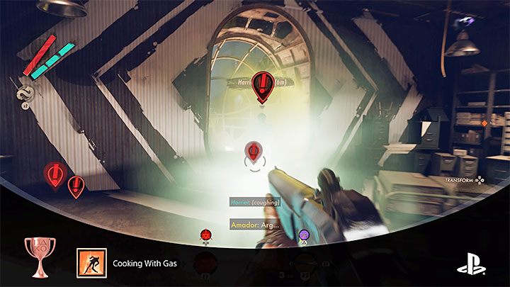 Wybierzcie broń strzelającą zatrutymi pociskami i celujcie nią w ziemię, nie bezpośrednio w Harriet - Deathloop: Jak zdobyć trofeum Dzień sądu? - Deathloop - poradnik do gry