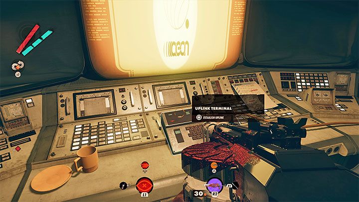 Wewnątrz budynku zainteresujcie się terminalem przesyłowym - Uplink Terminal - Deathloop: Jak zdobyć trofeum Koniec gry? - Deathloop - poradnik do gry
