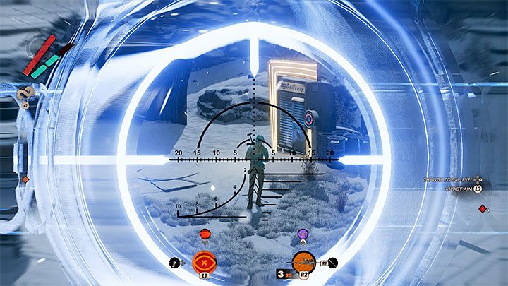 Osoba do zamordowania kręci się w pobliżu punktu dostawczego (Delivery Booth) zlokalizowanego przed jednym z wejść do bunkra - Deathloop: Jak zdobyć trofeum Nagi zgon? - Deathloop - poradnik do gry